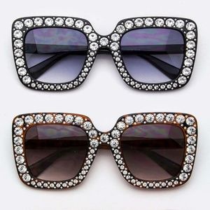 Pave Crystal Fashion Square Sunglasses